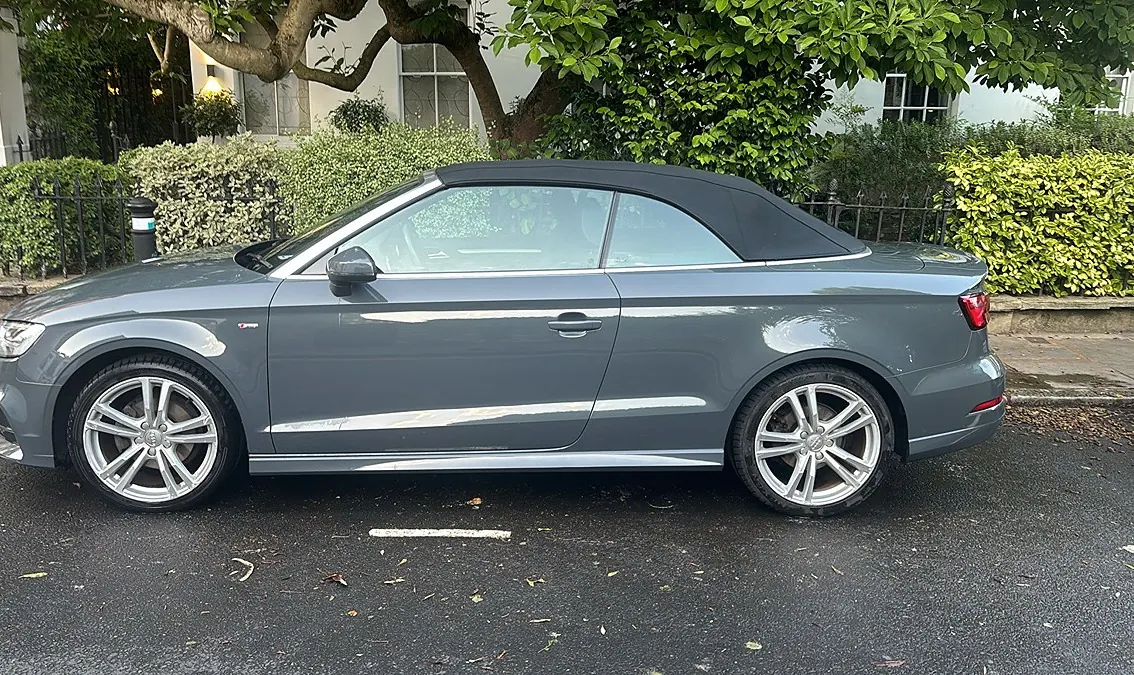 Grey Audi A3 Cabriolet side profile after an Exterior Wash and Wax